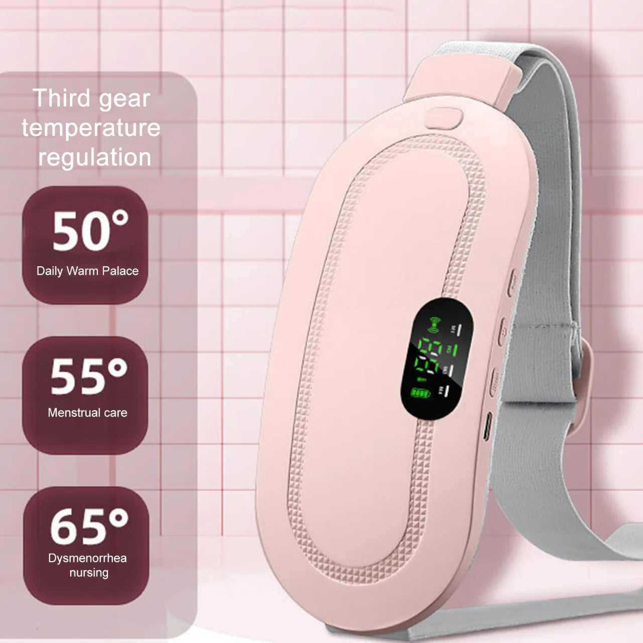 Period Cramp Relief Belt and Massager – Soothing Heat and Vibration Therapy